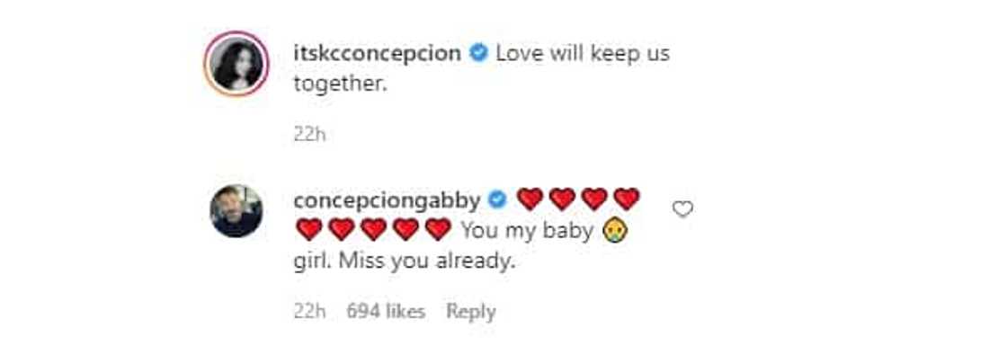 KC Concepcion and daddy Gabby Concepcion exchange sweet messages on IG KC Concepcion and daddy Gabby Concepcion exchange sweet messages on IG