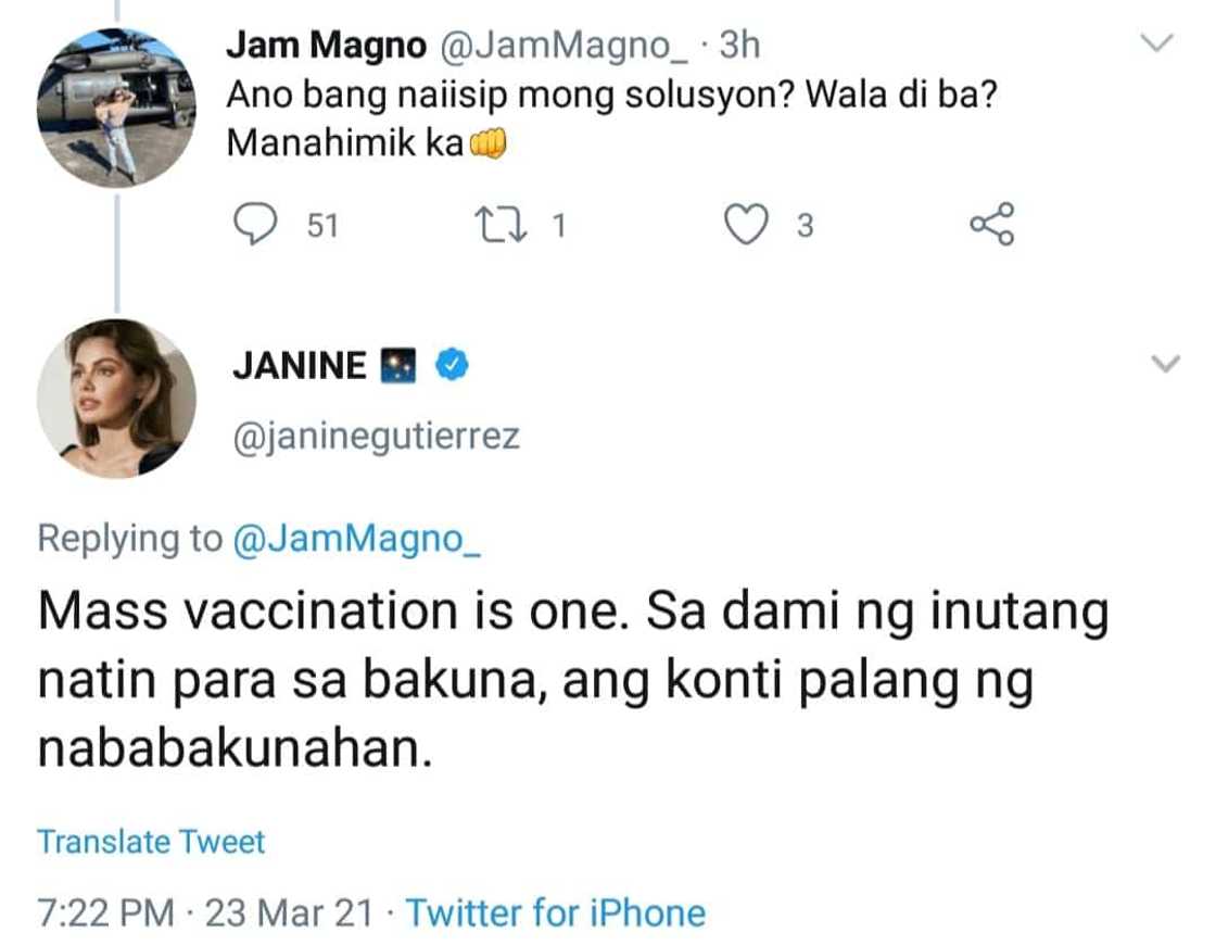 Jam Magno refutes claim that she attacked Janine Gutierrez online Jam Magno refutes claim that she attacked Janine Gutierrez online