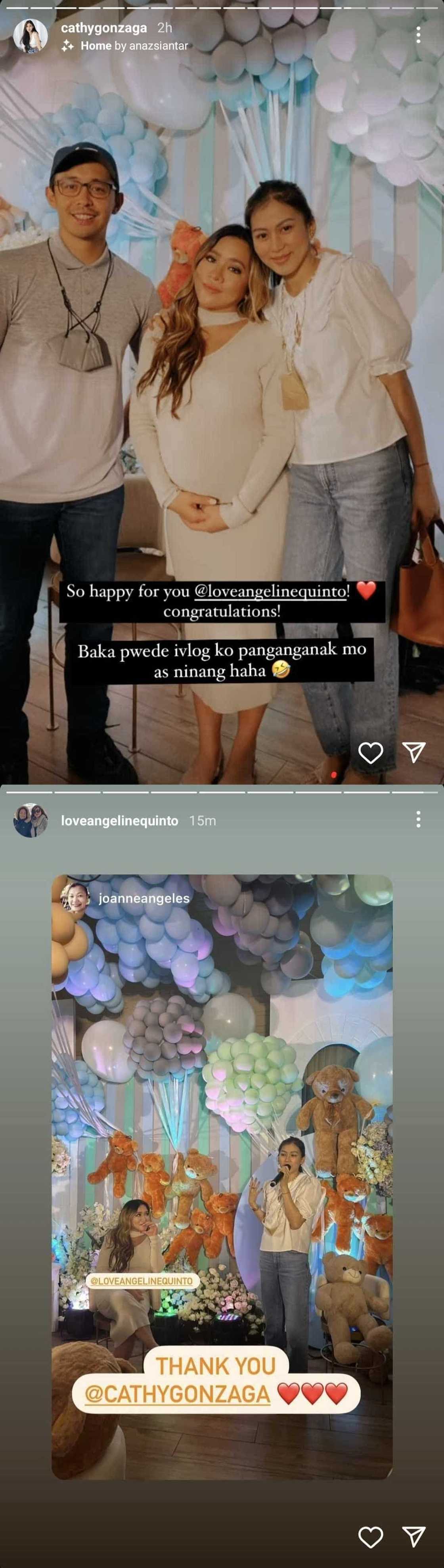 Alex Gonzaga, Mikee Morada, dumalo sa intimate baby shower party ni Angeline Quinto Alex Gonzaga, Mikee Morada, dumalo sa intimate baby shower party ni Angeline Quinto