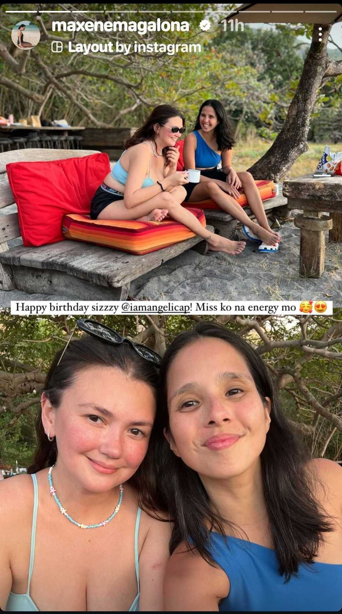 Maxene Magalona, may sweet na pagbati kay Angelica Panganiban Maxene Magalona, may sweet na pagbati kay Angelica Panganiban