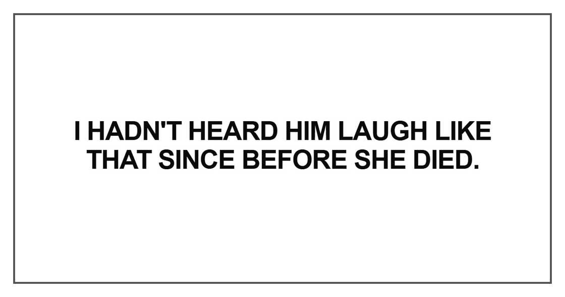I hadn't heard him laugh I hadn't heard him laugh