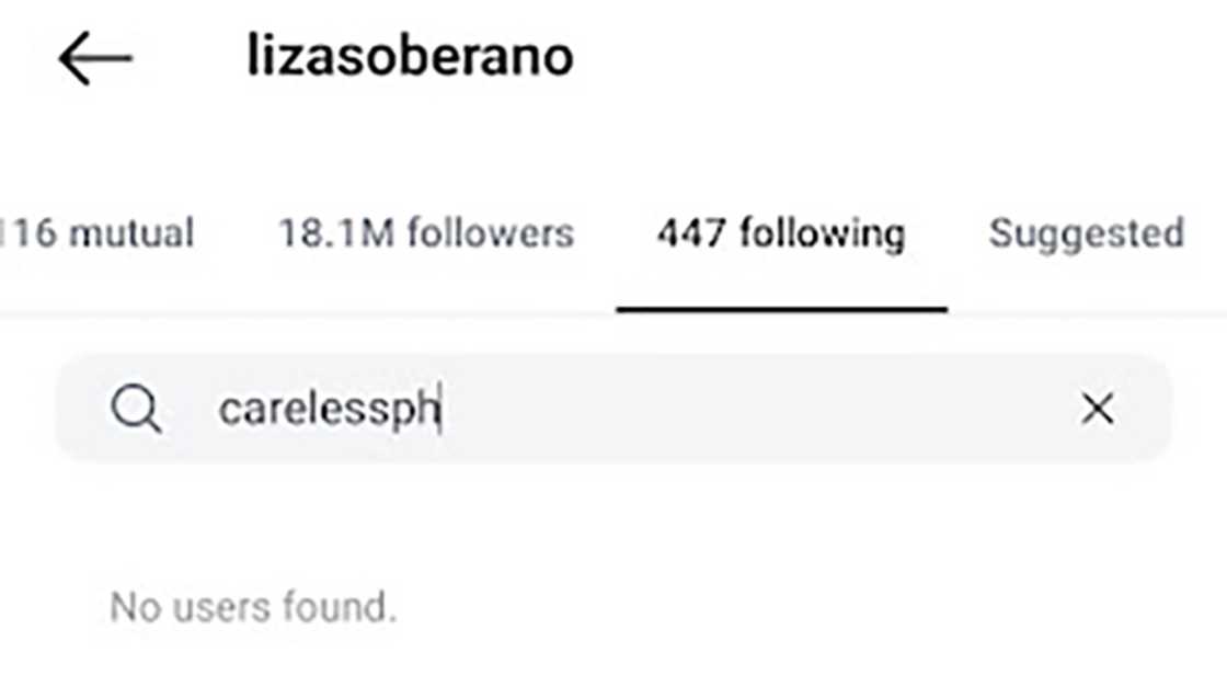 Liza Soberano, hindi na umano naka-follow sa Careless