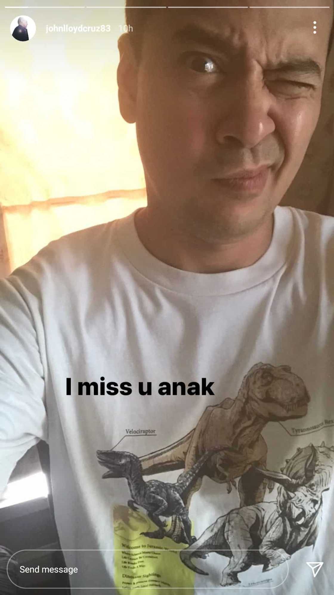 John Lloyd Cruz, nag-post ukol sa pagka-miss niya sa anak na si Elias