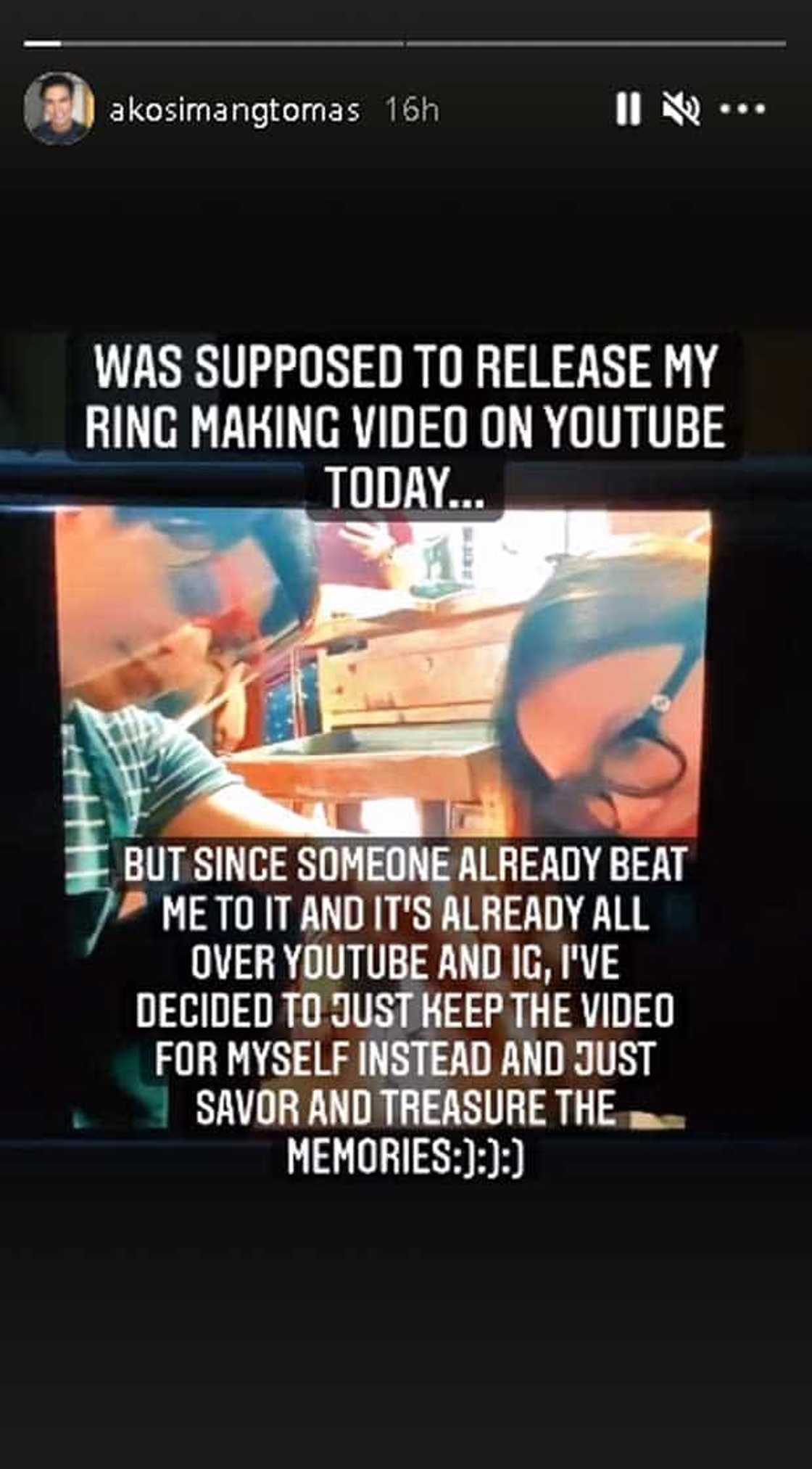 Tom Rodriguez, nadismaya sa kawalang-respeto ng nag-post ng ring-making video nila ni Carla Tom Rodriguez, nadismaya sa kawalang-respeto ng nag-post ng ring-making video nila ni Carla