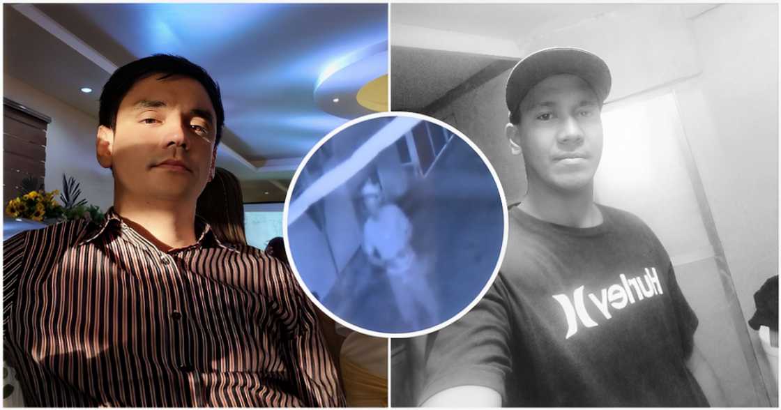 John Wayne Sace, hagip sa CCTV na tila nagmanman sa biktima bago ang krimen (John Wayne Sace, Cristel Regina Pascual Eugenio | Facebook) John Wayne Sace, hagip sa CCTV na tila nagmanman sa biktima bago ang krimen (John Wayne Sace, Cristel Regina Pascual Eugenio | Facebook)
