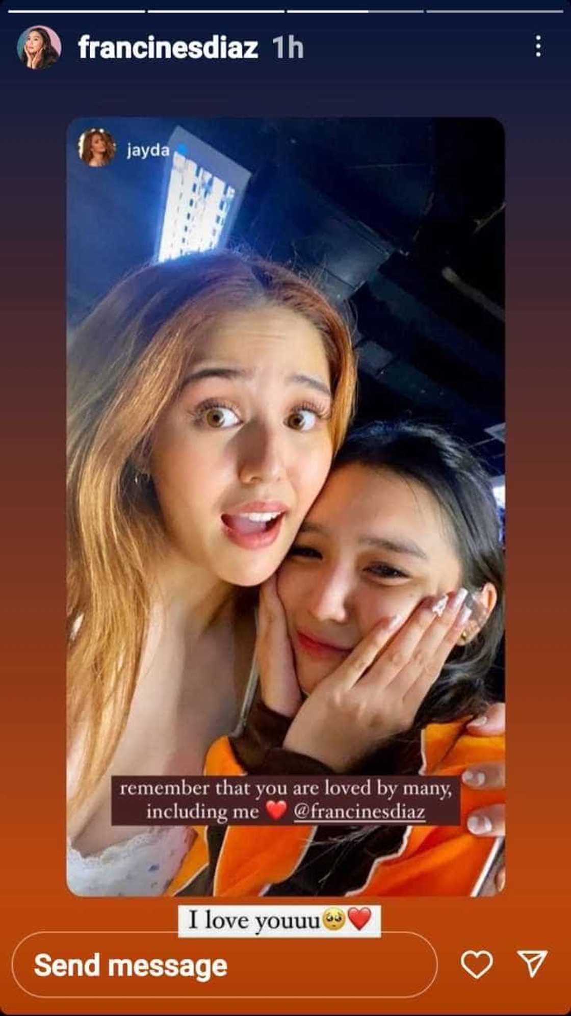 Francine Diaz receives heartfelt message from best friend Jayda Avanzado; Francine shows appreciation Francine Diaz receives heartfelt message from best friend Jayda Avanzado; Francine shows appreciation