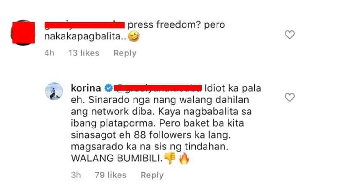 Korina Sanchez’s newest intense word war with netizens creates buzz online Korina Sanchez’s newest intense word war with netizens creates buzz online