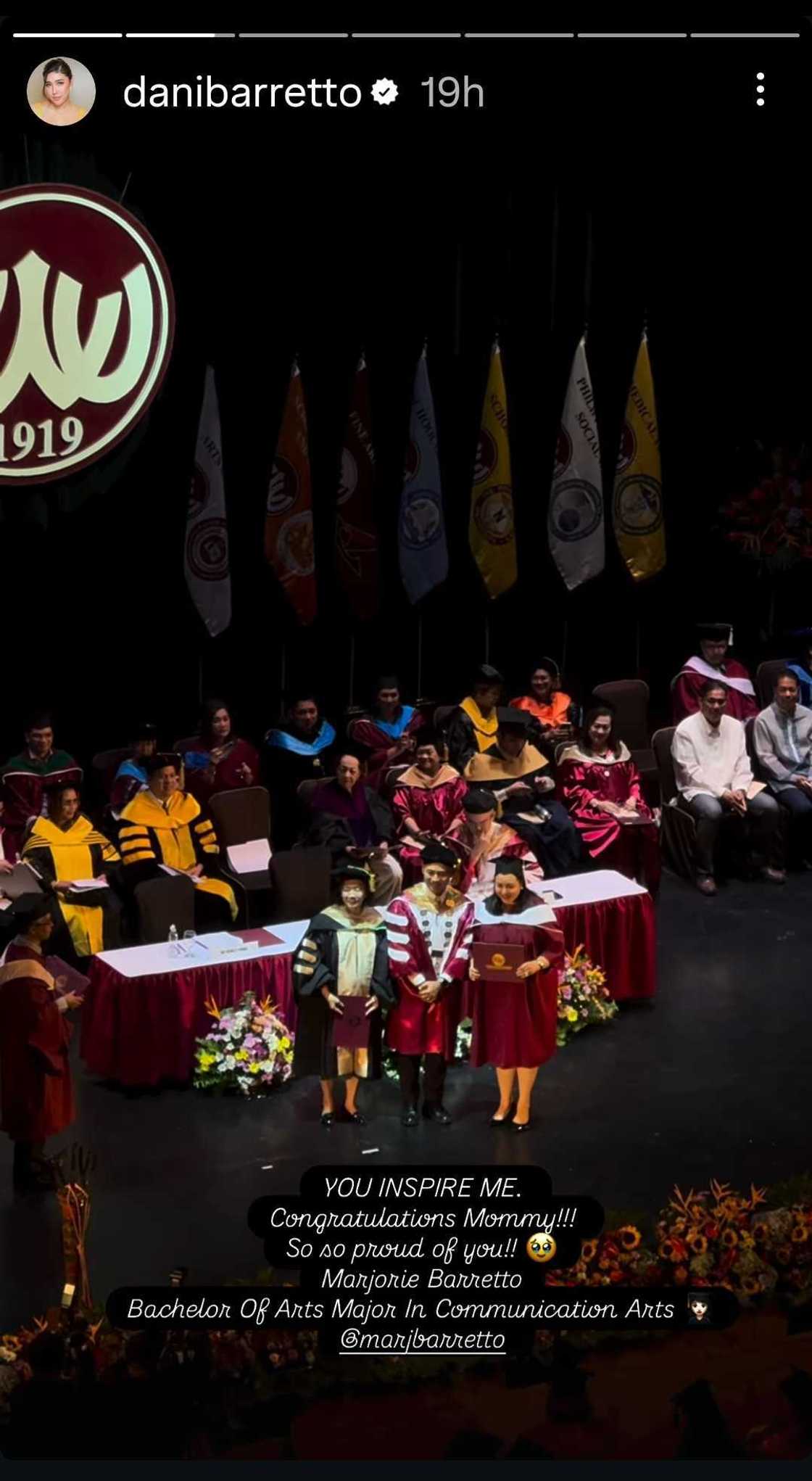 Dani Barretto shares touching tribute to mom Marjorie on her college graduation Dani Barretto shares touching tribute to mom Marjorie on her college graduation