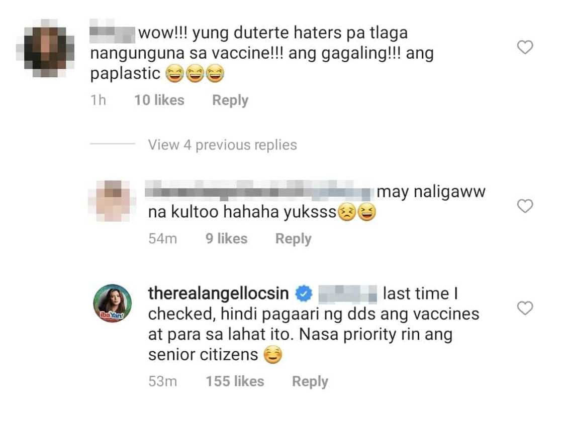 Angel Locsin, sinupalpal ang basher na namuna sa pagbabakuna ng magulang niya Angel Locsin, sinupalpal ang basher na namuna sa pagbabakuna ng magulang niya