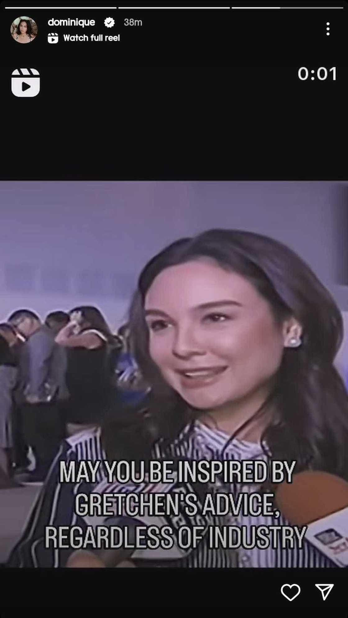 Dominique Cojuangco reposts old video of Gretchen Barretto giving advice