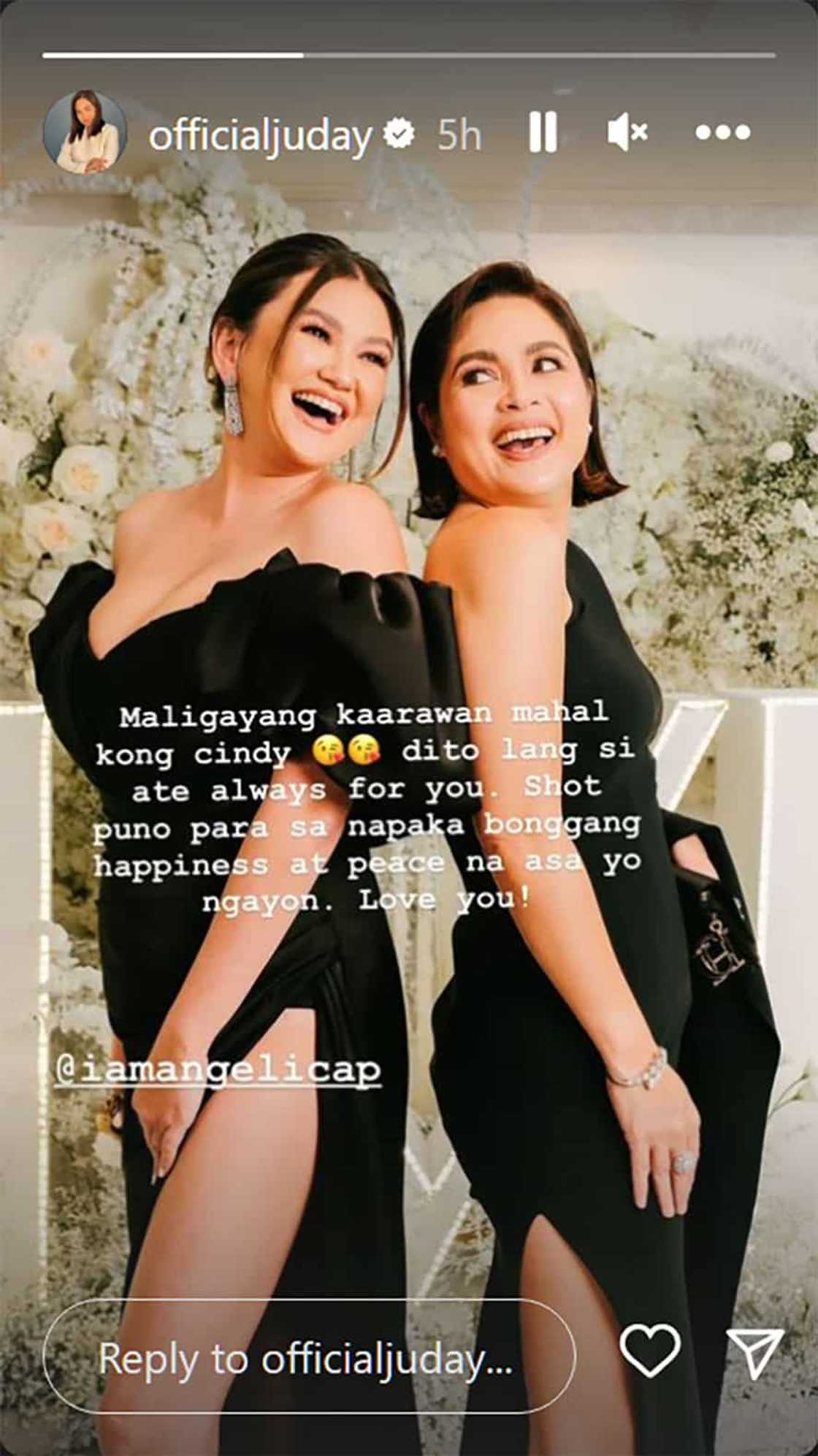 Judy Ann Santos, binati ang kaibigang si Angelica Panganiban: “Dito lang si Ate always for you”