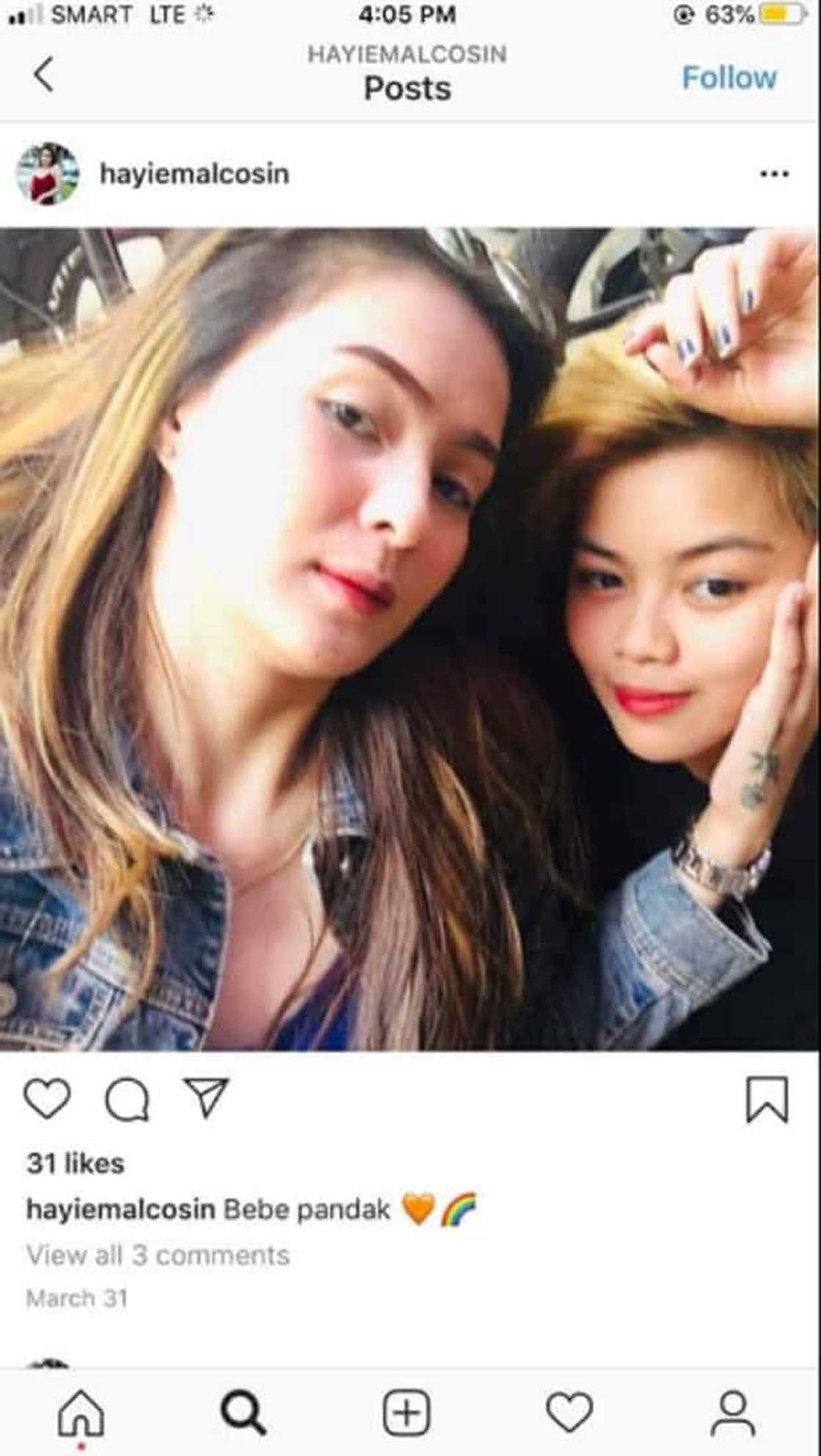 Sweet photo of Annshiela Belarmino with Jang Lucero's GF, Meyah Amatorio, surface