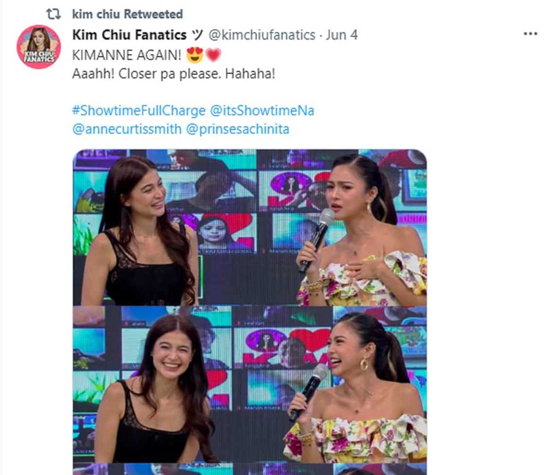 Kim Chiu retweets video of her adorable moments with Anne Curtis Kim Chiu retweets video of her adorable moments with Anne Curtis
