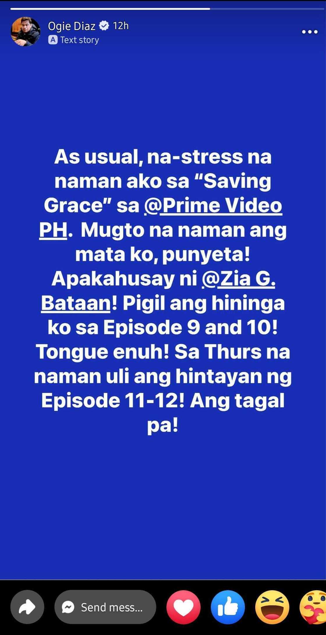Ogie Diaz sa 'Saving Grace': "Mugto na naman ang mata ko" Ogie Diaz sa 'Saving Grace': "Mugto na naman ang mata ko"
