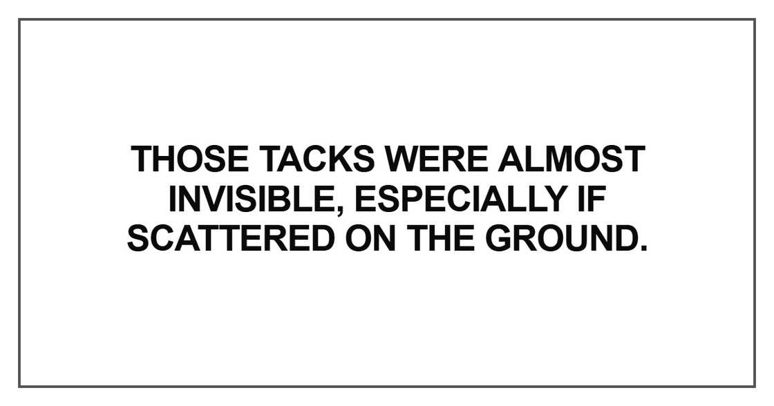 Those tacks were almost invisible Those tacks were almost invisible
