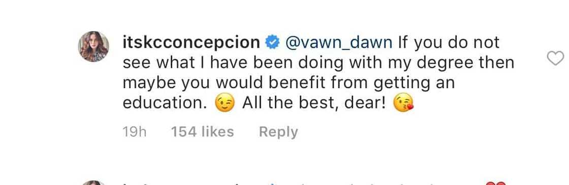 KC Concepcion responds to netizen who belittled her business