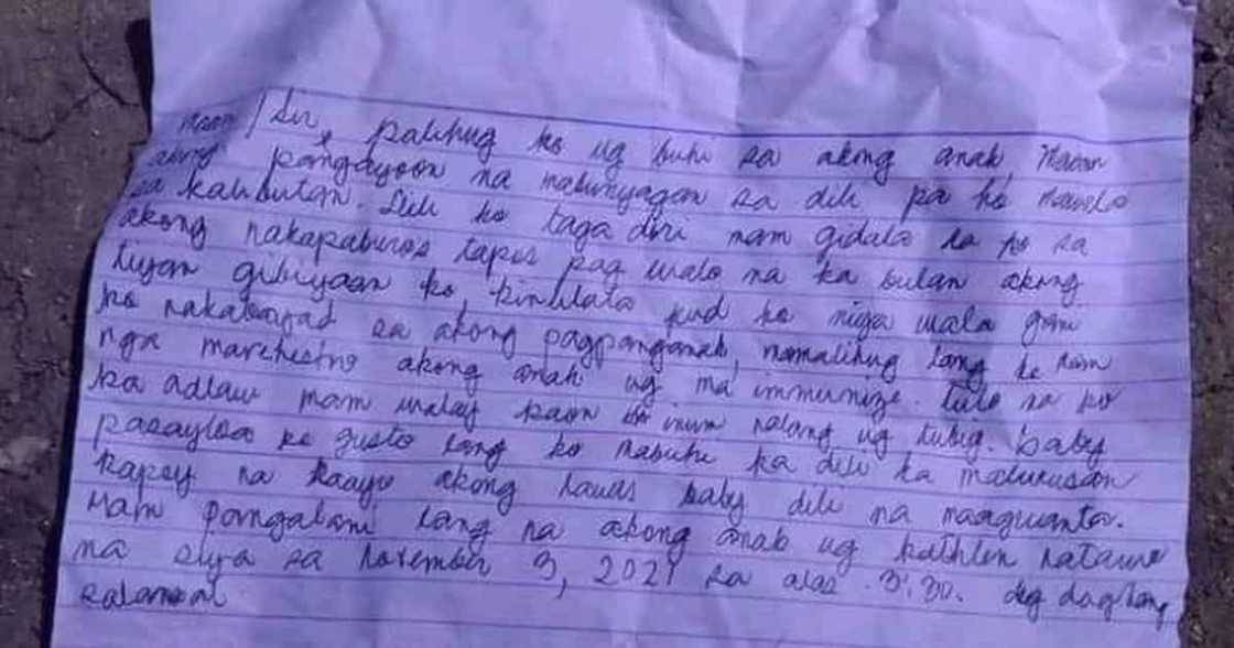 Nakakadurog-pusong liham ng ina para sa kukupkop ng anak niya, nag-viral