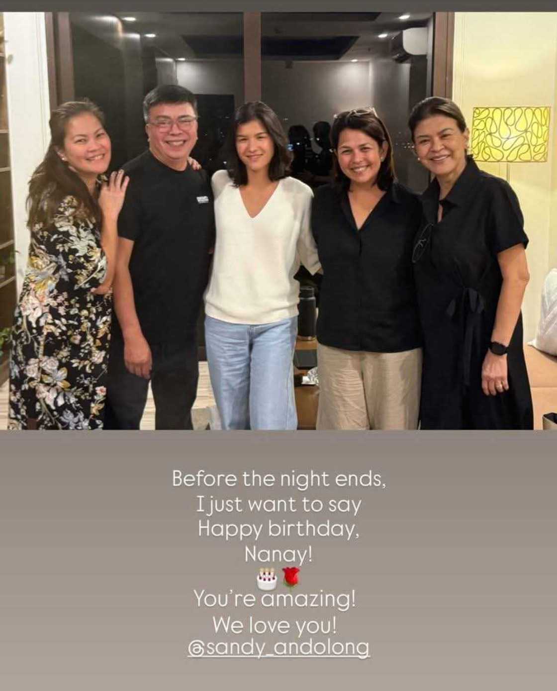 Lotlot de Leon pays heartfelt tribute to Sandy Andolong on her special day Lotlot de Leon pays heartfelt tribute to Sandy Andolong on her special day