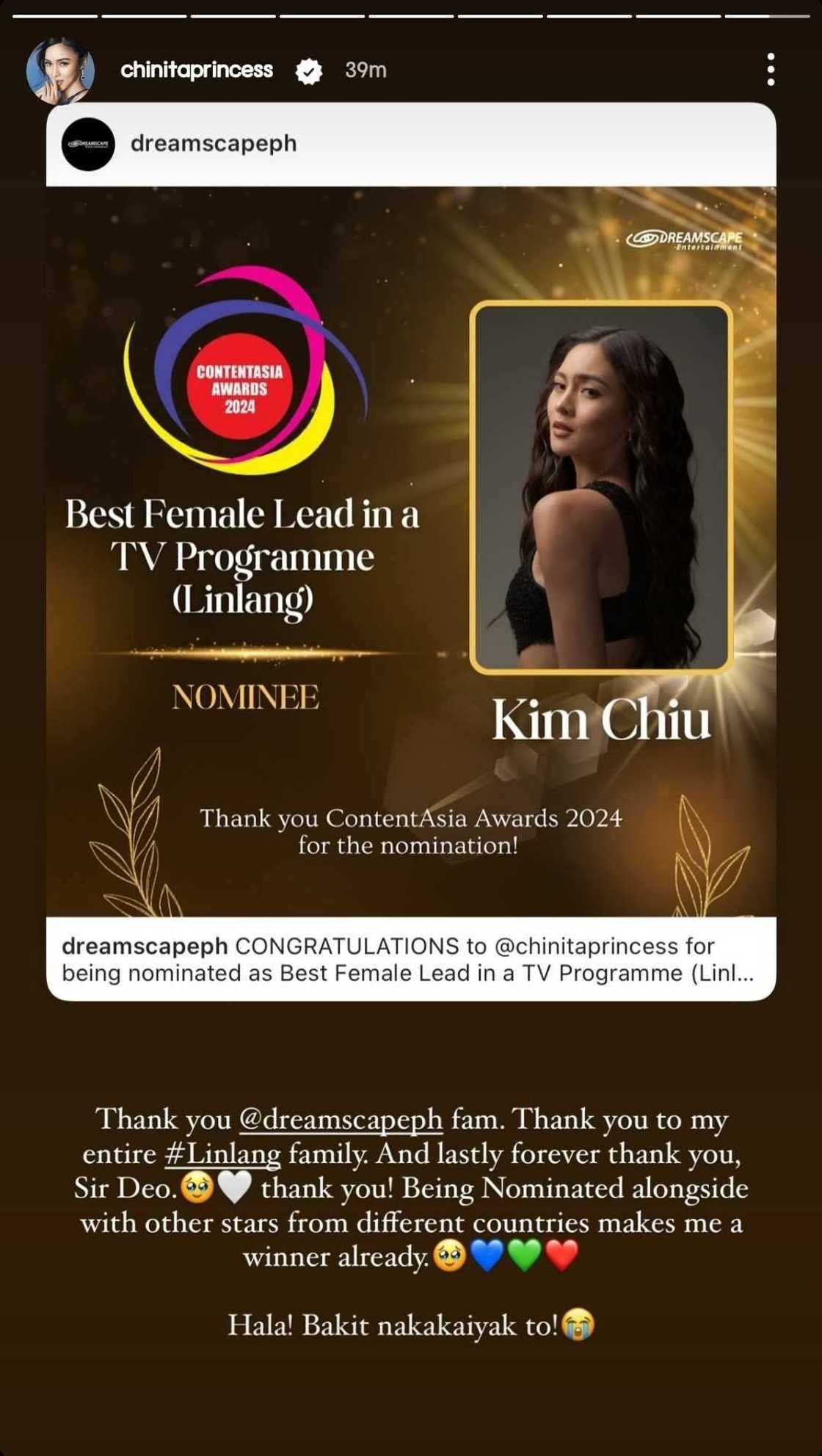 Kim Chiu, emosyonal sa kanyang nomination sa ContentAsia Awards 2024 Kim Chiu, emosyonal sa kanyang nomination sa ContentAsia Awards 2024