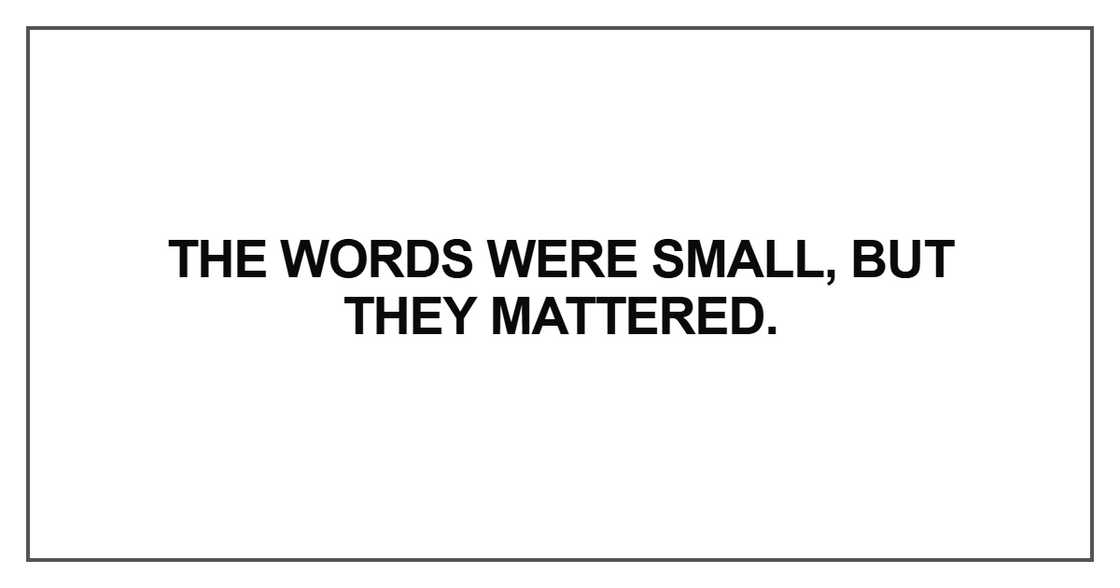 The words were small