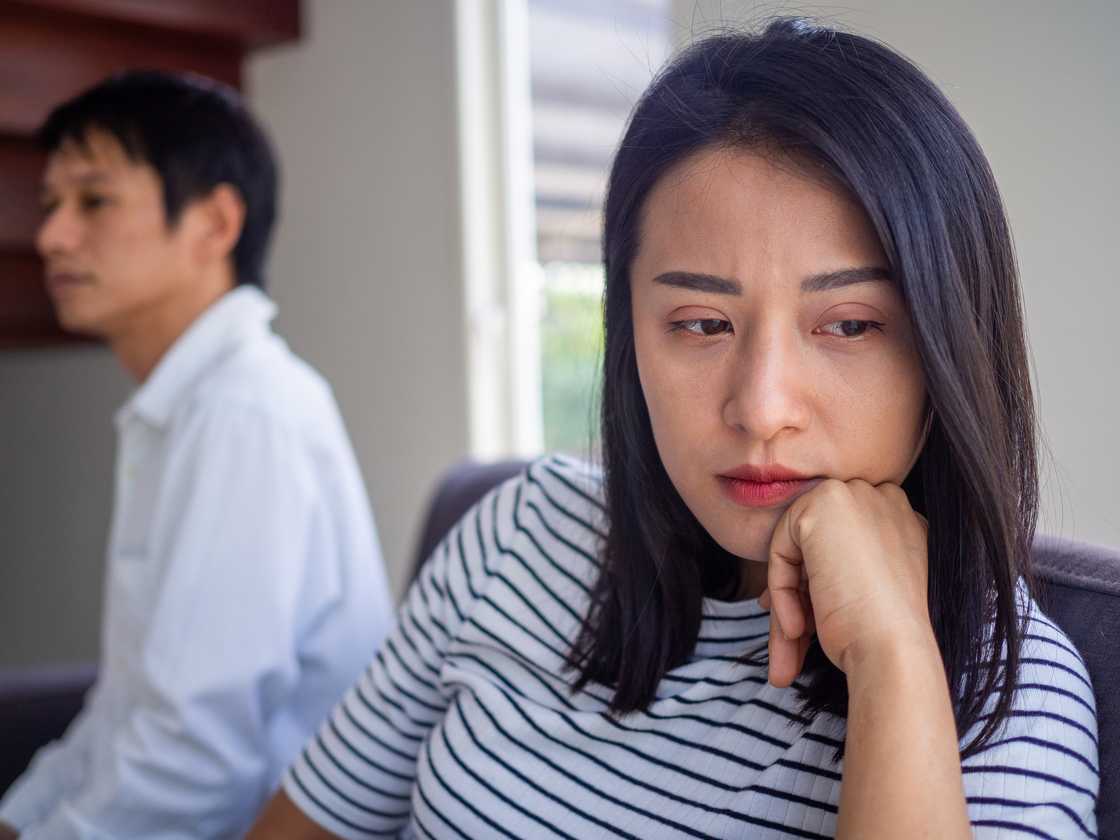 A sad couple A sad couple