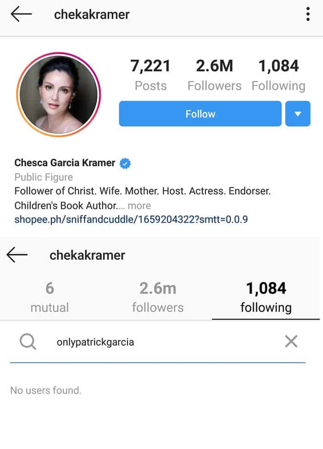 Chesca Kramer unfollows Patrick Garcia on IG after his wife’s post about her Chesca Kramer unfollows Patrick Garcia on IG after his wife’s post about her