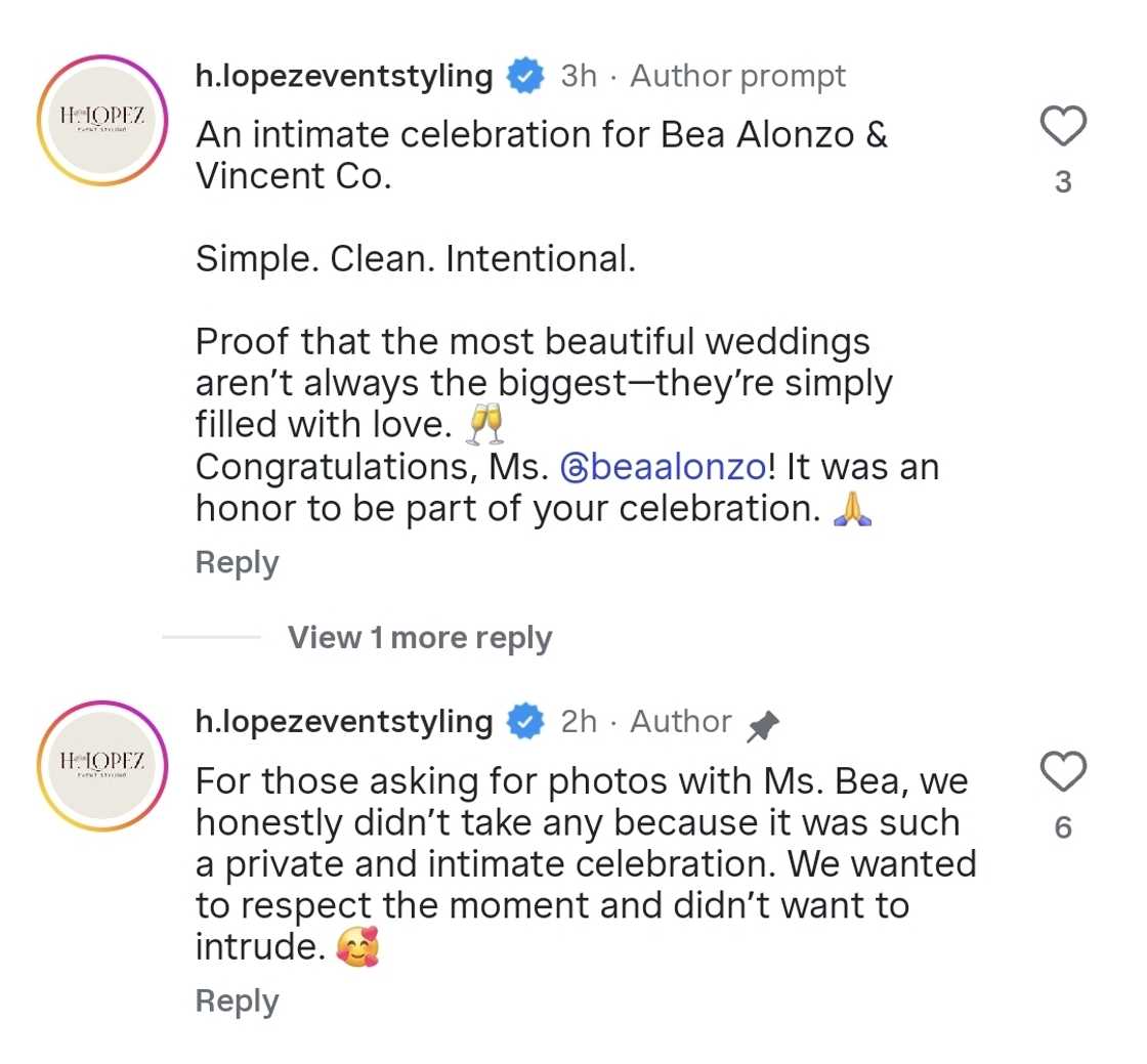 Simple pero classy na wedding setup nina Bea Alonzo at Vincent Co, ipinasilip ng event stylist Simple pero classy na wedding setup nina Bea Alonzo at Vincent Co, ipinasilip ng event stylist