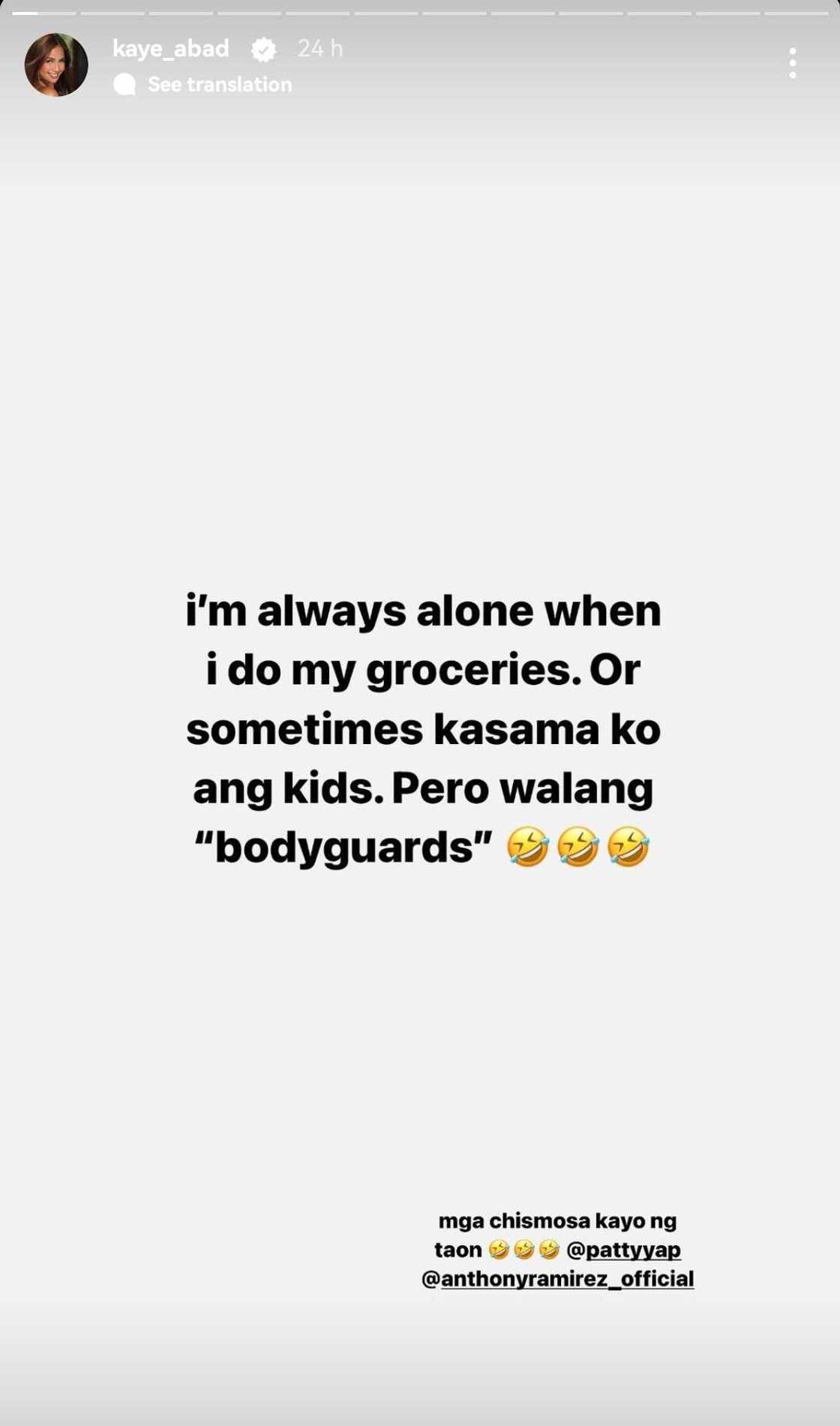 Kaye Abad, itinangging siya ay may mga "bodyguards" kapag namimili sa labas Kaye Abad, itinangging siya ay may mga "bodyguards" kapag namimili sa labas