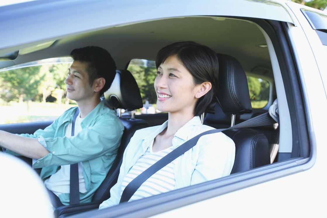 A couple in a car A couple in a car