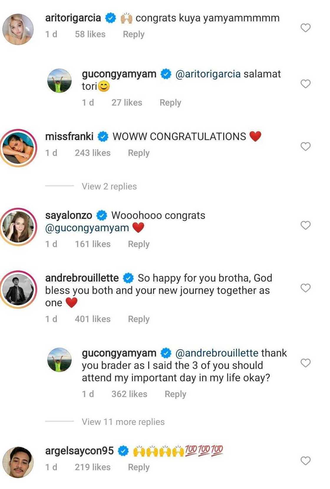Lou Yanong, Fumiya Sankai, other celebs react to Yamyam Gucong's engagement: "living for this" Lou Yanong, Fumiya Sankai, other celebs react to Yamyam Gucong's engagement: "living for this"