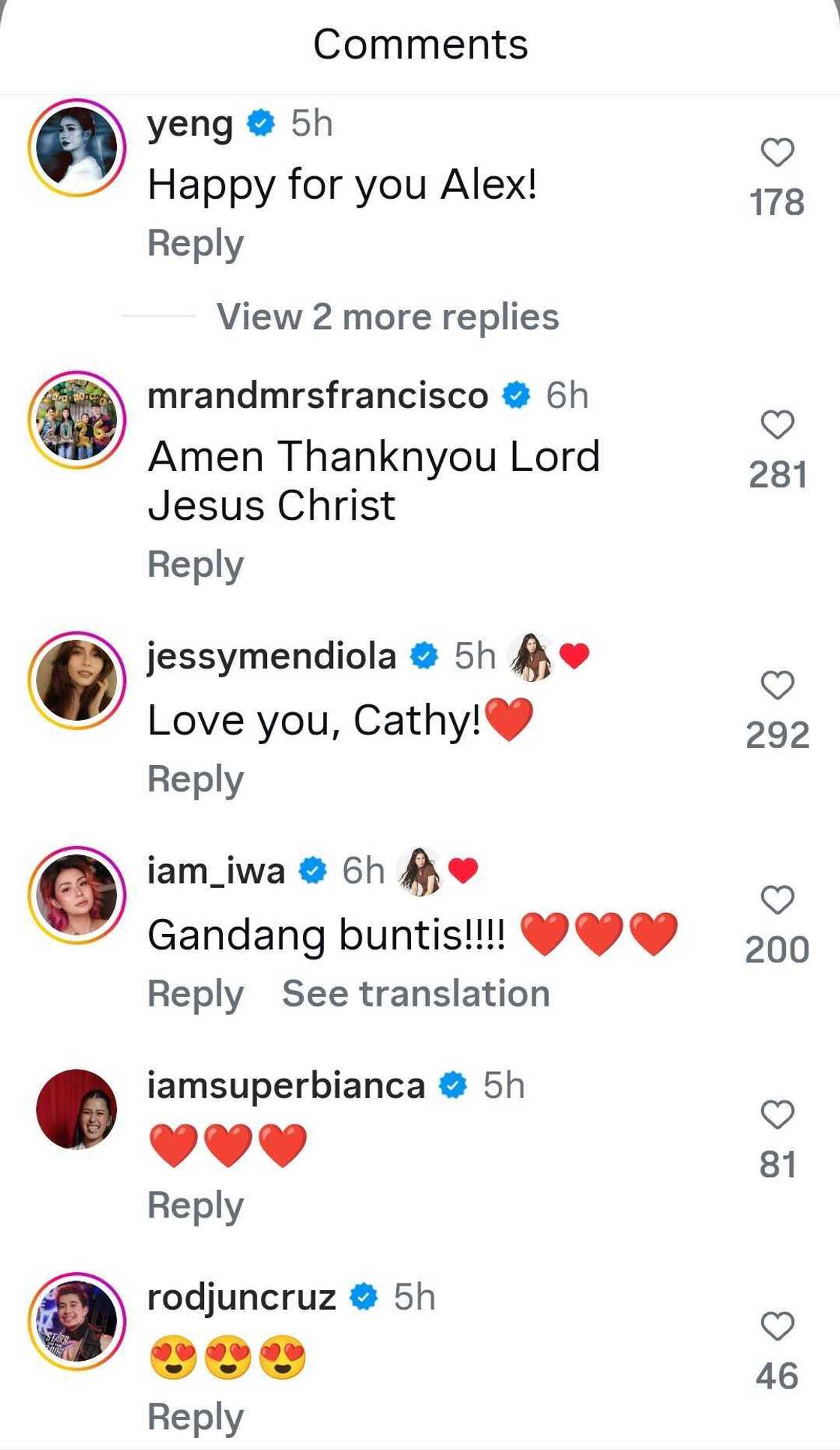 Celebrities react to Alex Gonzaga's pregnancy journey update Celebrities react to Alex Gonzaga's pregnancy journey update