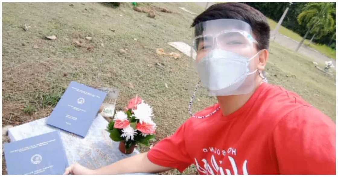 Graduating student, inialay ang thesis sa puntod ng research partner na pumanaw na Graduating student, inialay ang thesis sa puntod ng research partner na pumanaw na