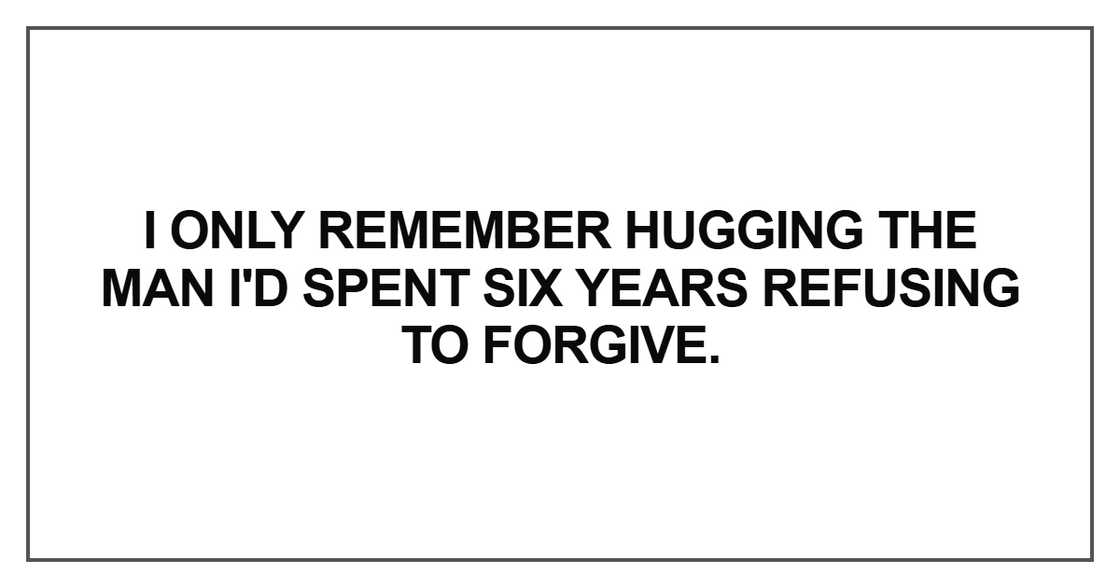 I only remember hugging the man I only remember hugging the man