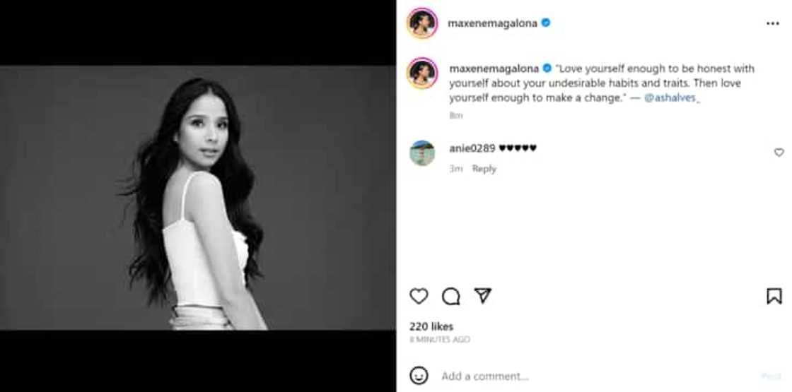 Maxene Magalona posts stunning pic of her; shares a quote about self-love