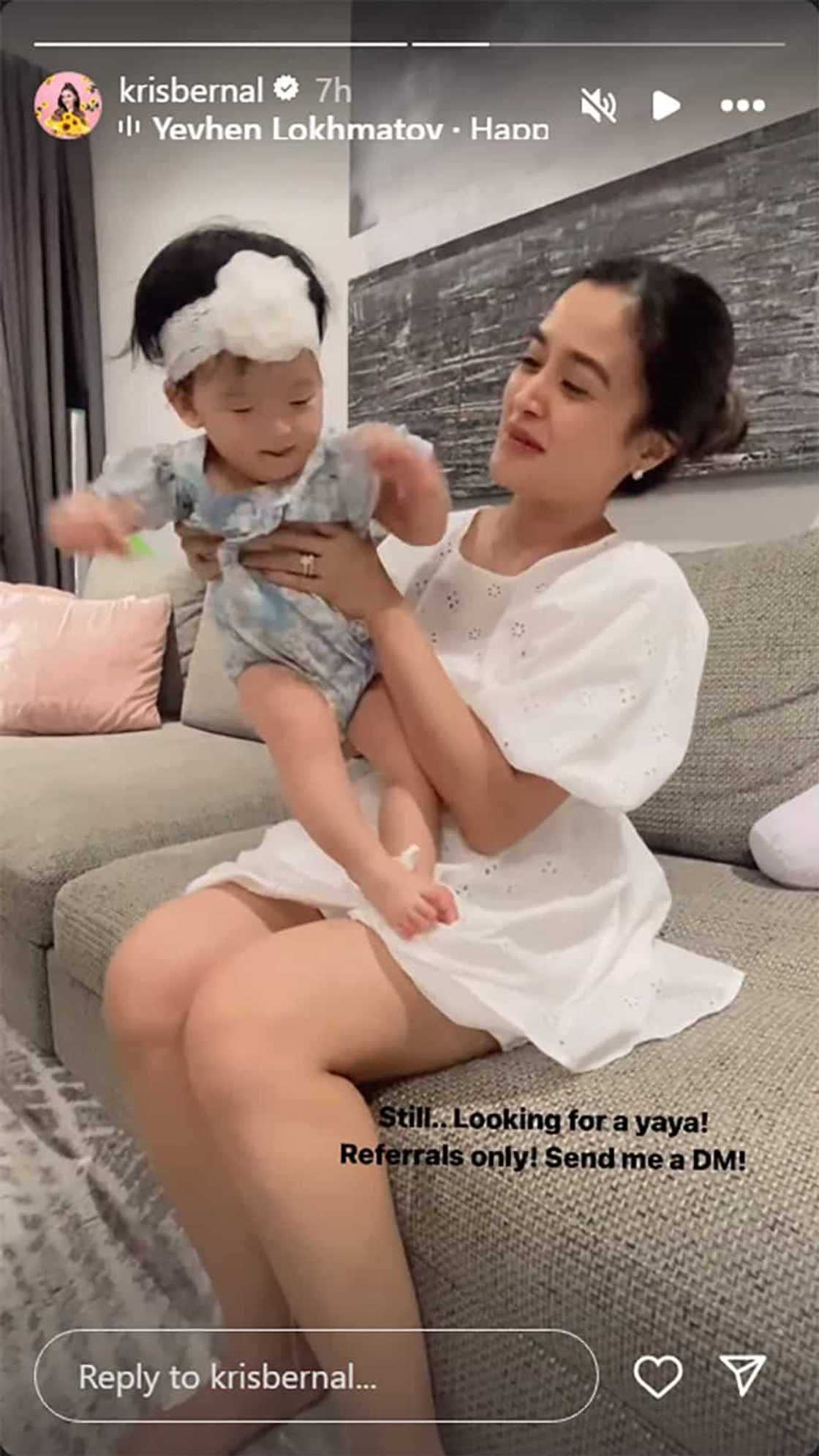 Kris Bernal, naghahanap pa rin ng yaya para kay Baby Hailey: “Still looking” Kris Bernal, naghahanap pa rin ng yaya para kay Baby Hailey: “Still looking”