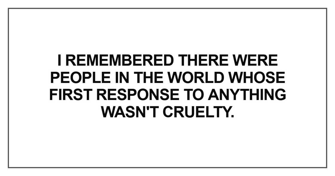 I remembered there were people I remembered there were people