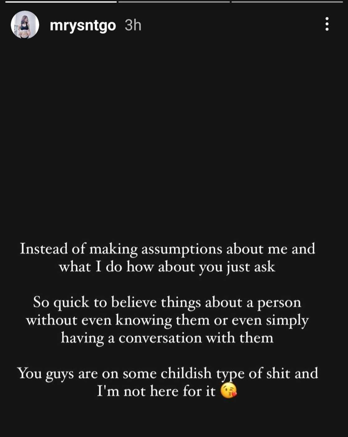 Mary Joy Santiago, may post sa bashers sa gitna ng tsismis: “so quick to believe things” Mary Joy Santiago, may post sa bashers sa gitna ng tsismis: “so quick to believe things”
