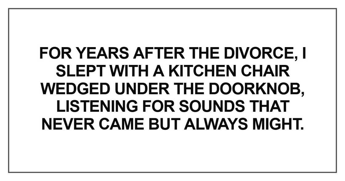 “For years after the divorce, I slept with a kitchen
