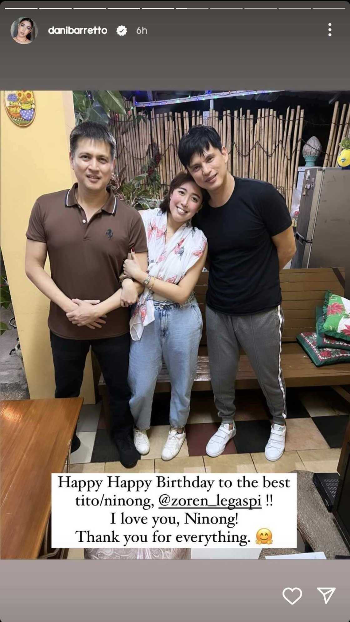 Dani Barretto, binati ang kanyang tito na si Zoren Legaspi sa kaarawan nito Dani Barretto, binati ang kanyang tito na si Zoren Legaspi sa kaarawan nito