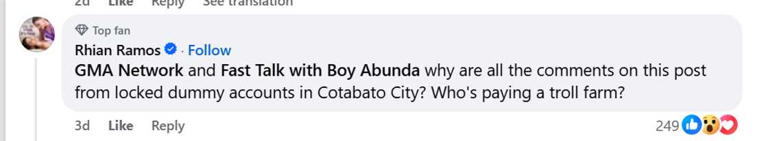 Rhian Ramos, inaatake umano ng troll farm sa social media