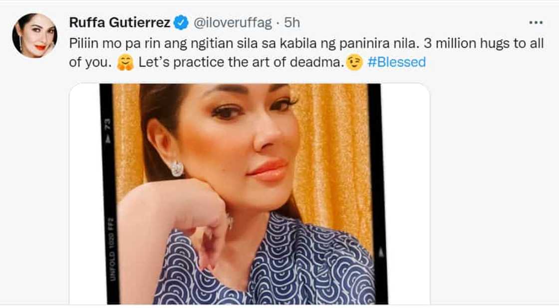 Ruffa Gutierrez sa umano'y paninira sa kanya: "Piliin mo pa rin ang ngitian sila" Ruffa Gutierrez sa umano'y paninira sa kanya: "Piliin mo pa rin ang ngitian sila"
