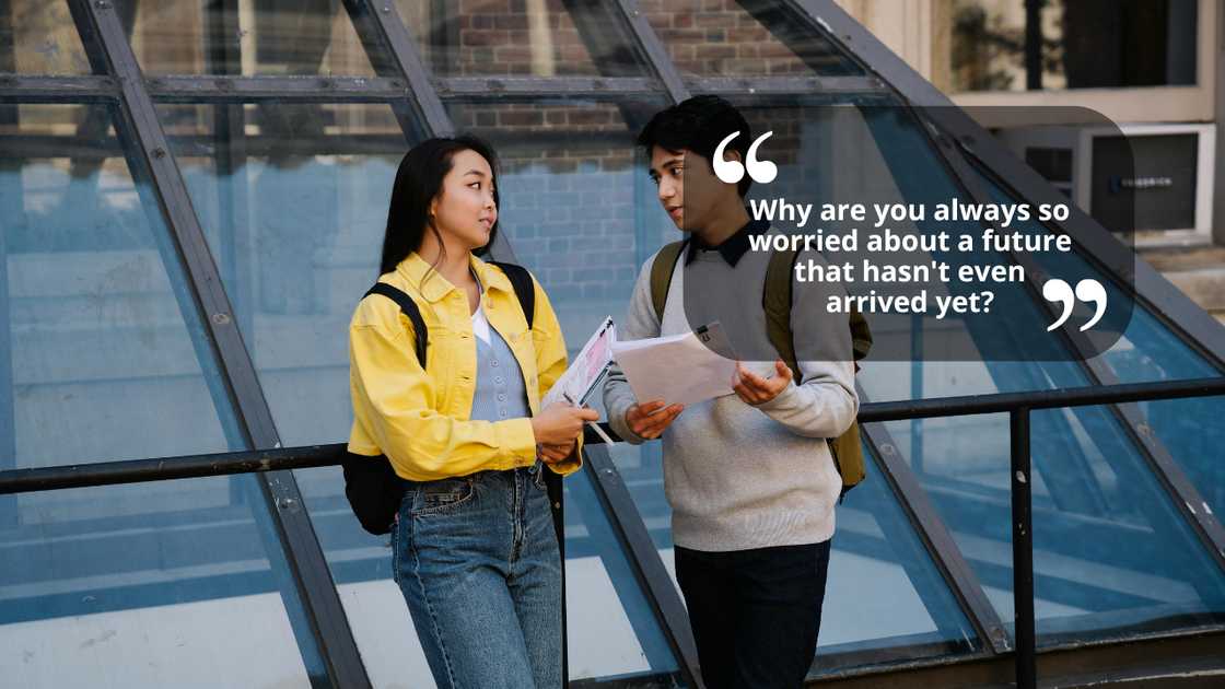 Students having a light conversation