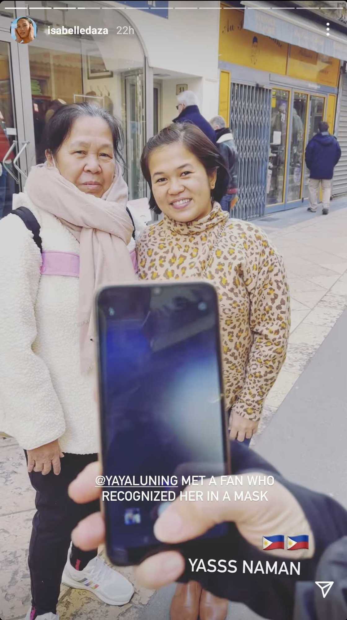 Isabelle Daza, naaliw sa pagkikita ni Yaya Luning at ng fan nito sa France Isabelle Daza, naaliw sa pagkikita ni Yaya Luning at ng fan nito sa France