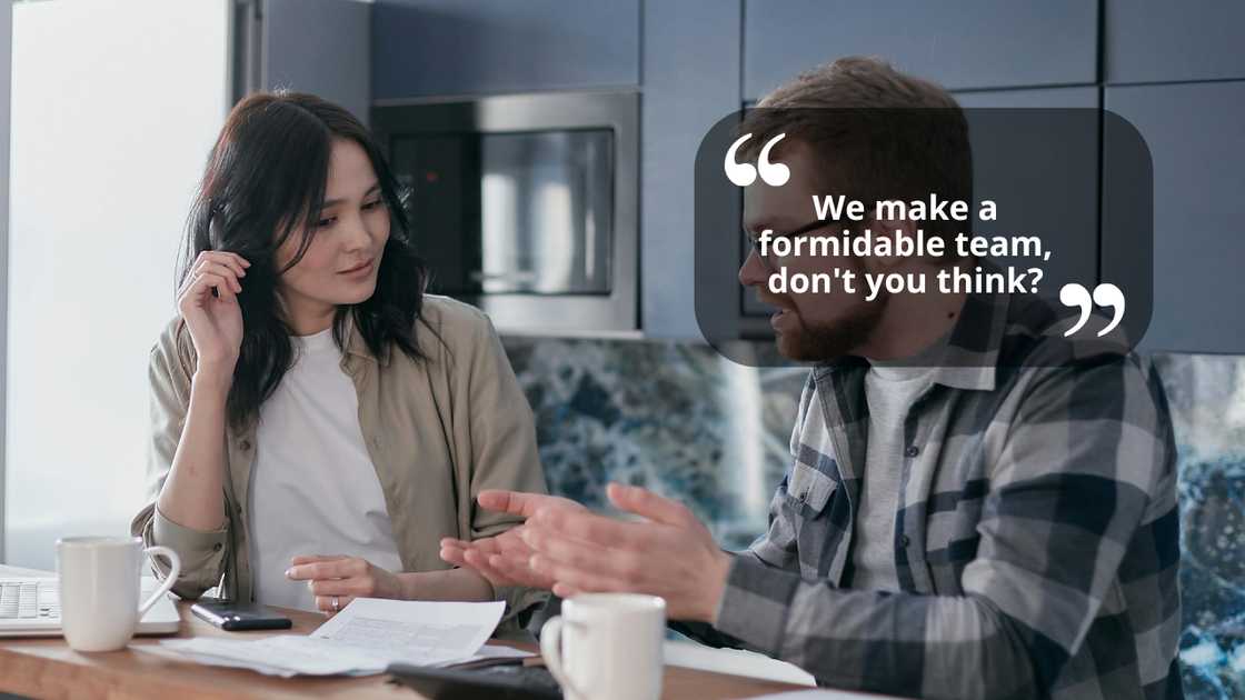 Coworkers talking in an office Coworkers talking in an office