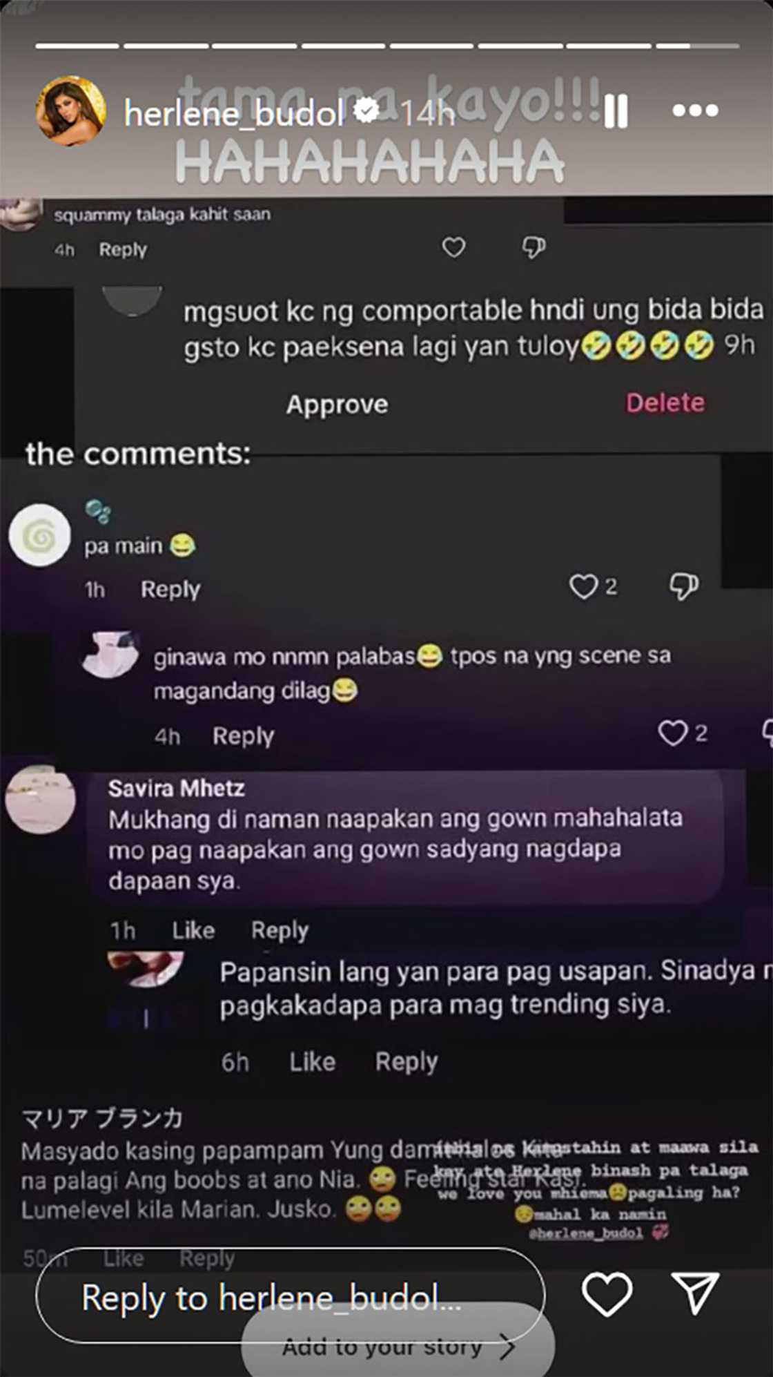 Herlene Budol, nag-react sa comments ng netizens ukol sa kanyang pagkadapa Herlene Budol, nag-react sa comments ng netizens ukol sa kanyang pagkadapa