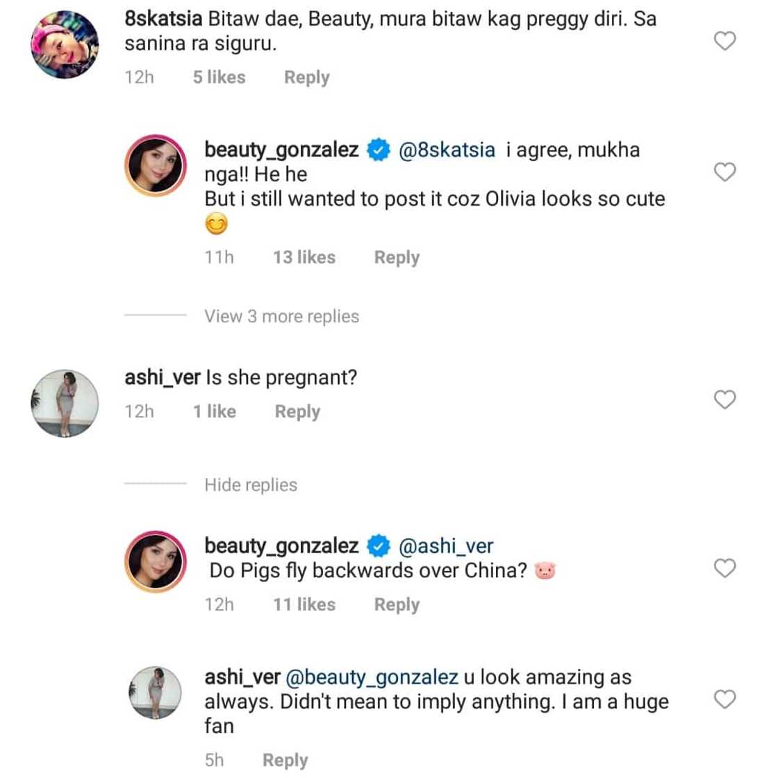 Beauty Gonzalez replies to netizens who said she looks pregnant: “I agree” Beauty Gonzalez replies to netizens who said she looks pregnant: “I agree”