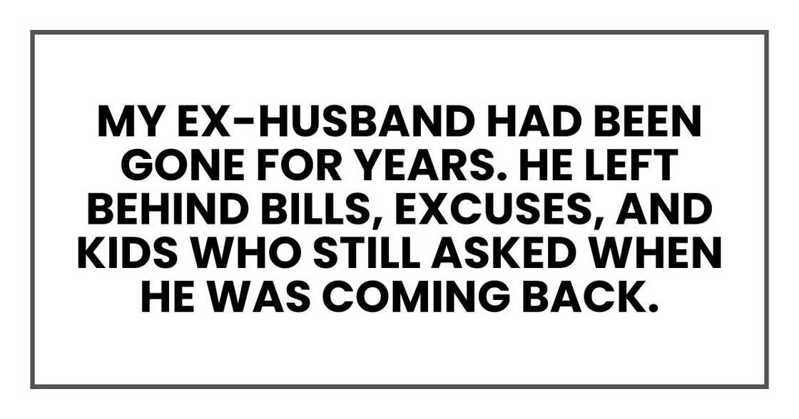 My ex-husband, Marvin, has been gone for years. He left behind bills, excuses, and kids who still asked when he was coming back. My ex-husband, Marvin, has been gone for years. He left behind bills, excuses, and kids who still asked when he was coming back.