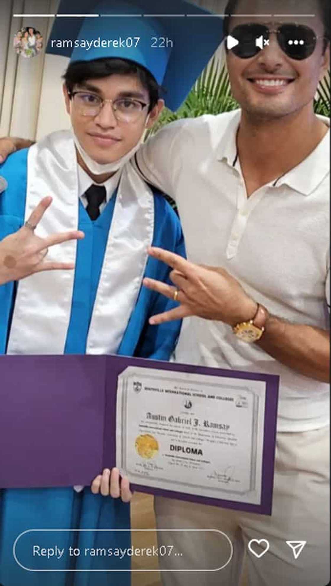 Derek Ramsay, proud sa pag-graduate ng kanyang anak sa Southville International School