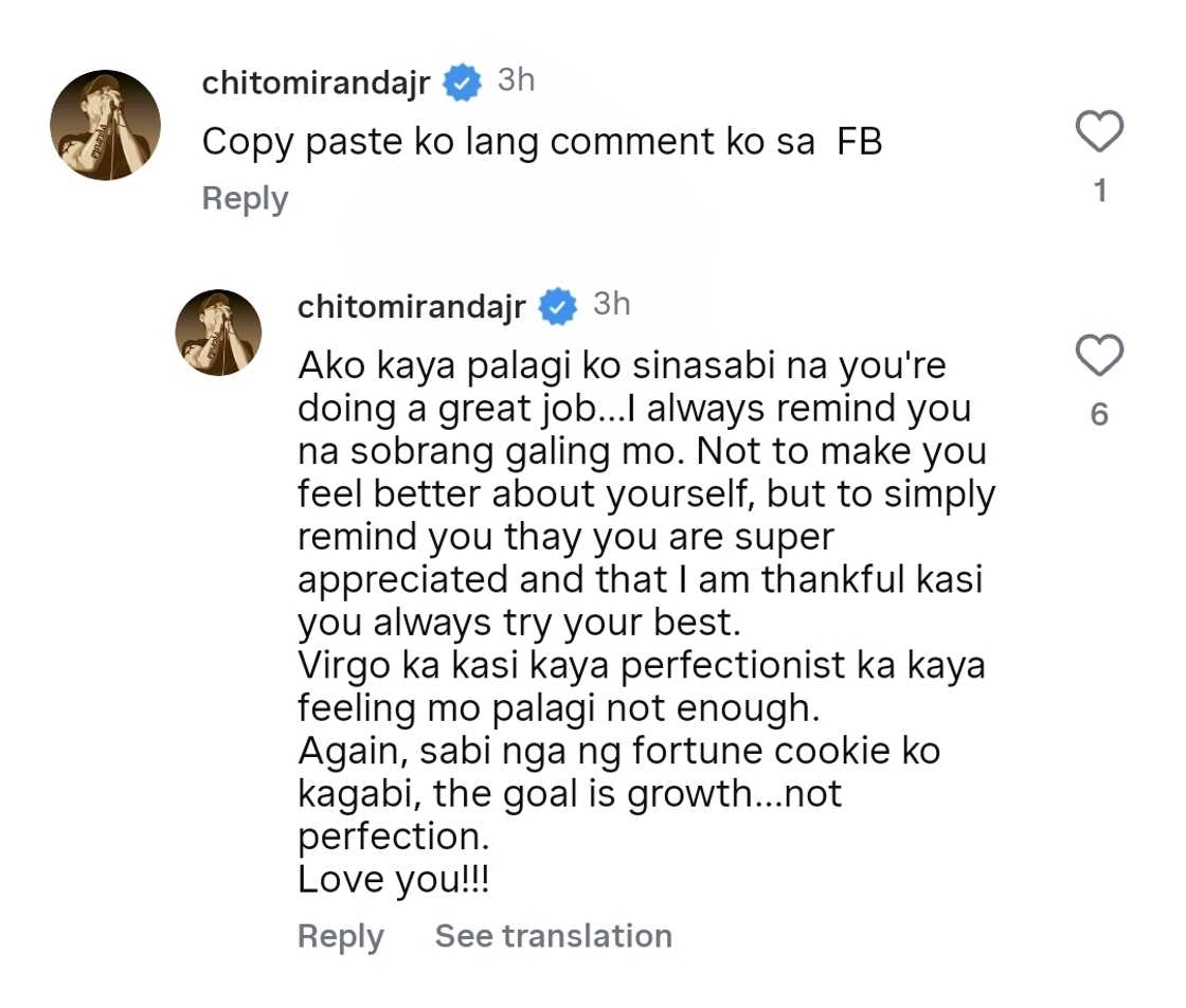 Chito Miranda reassures his wife Neri Naig after she shared her struggles online Chito Miranda reassures his wife Neri Naig after she shared her struggles online