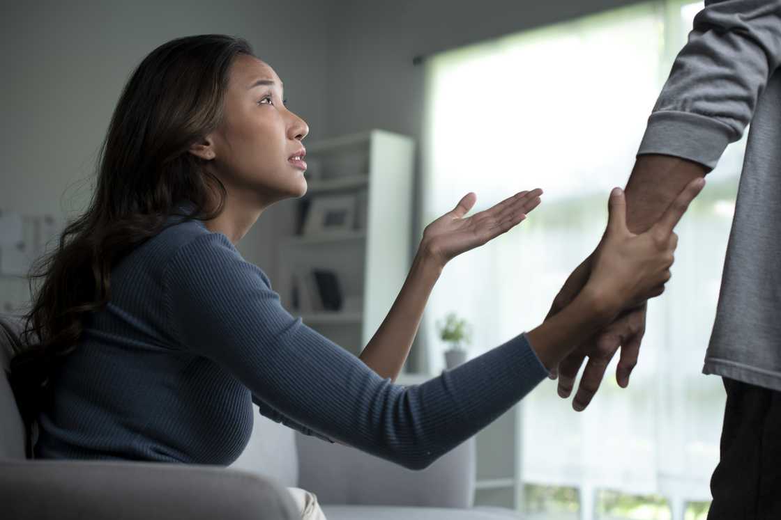 A couple arguing and shouting at each other